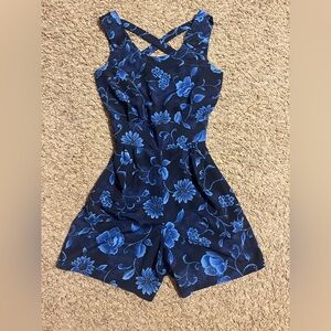 Kathie Lee Collection Navy Floral Vintage Romper